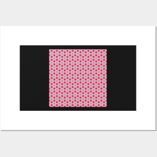 Pink and Blue Abstract Geometric Pattern Posters and Art